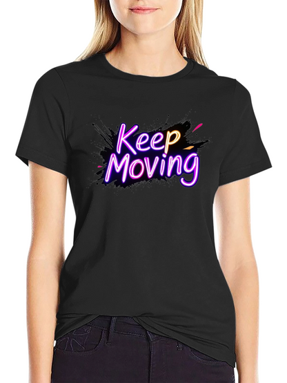 Keep Moving Graphic Tee - Neon Design