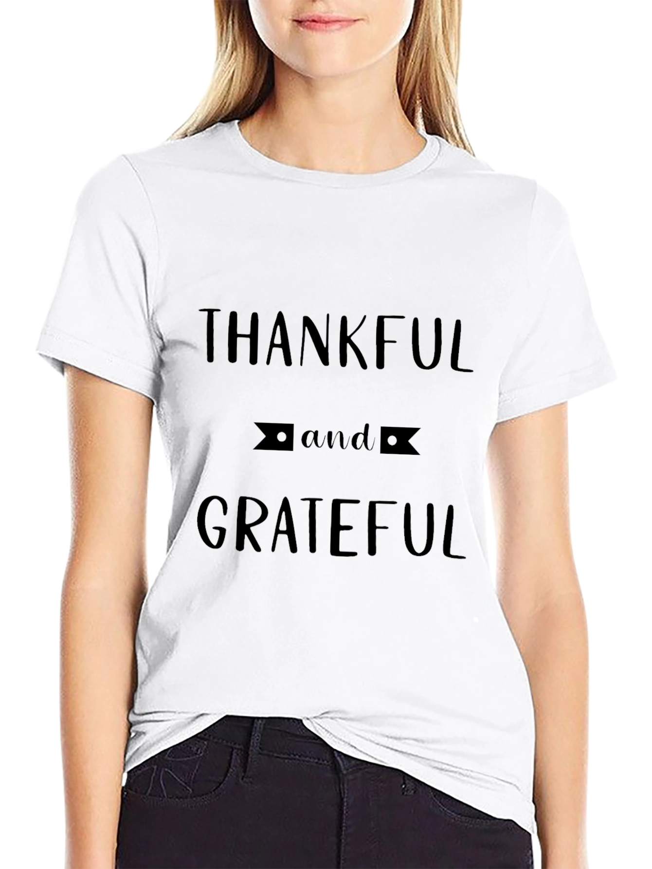 Thankful & Grateful Black Graphic T-Shirt