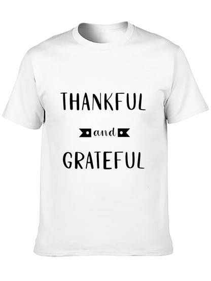 Thankful & Grateful Black Graphic T-Shirt