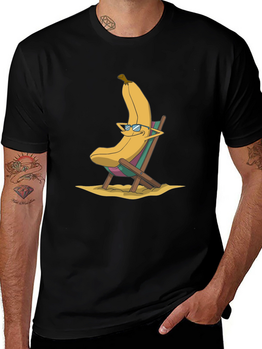 Banana Beach Relaxation T-Shirt - Cool Cartoon Design