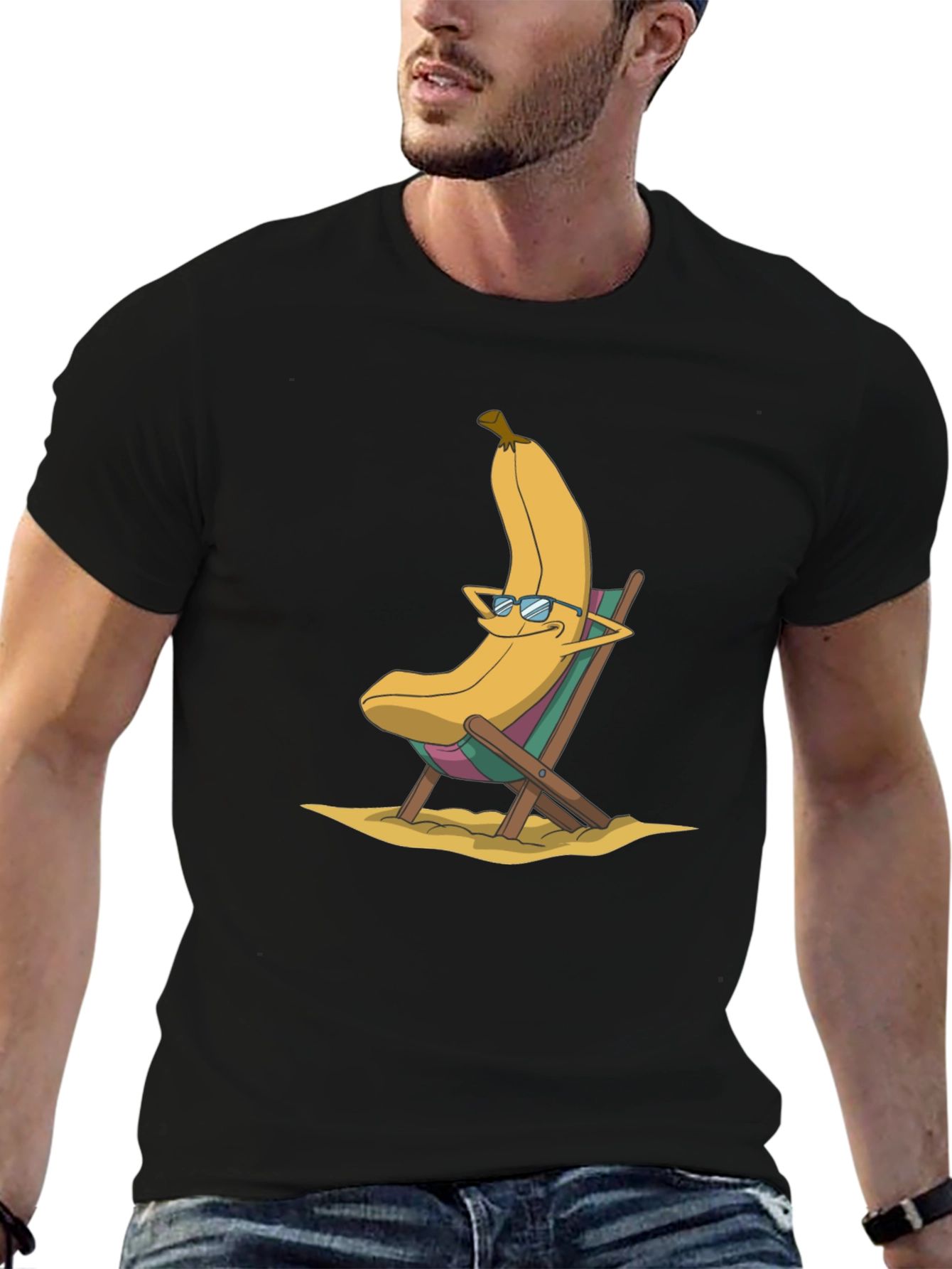 Banana Beach Relaxation T-Shirt - Cool Cartoon Design