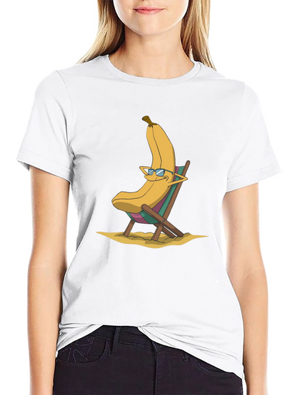 Banana Beach Relaxation T-Shirt - Cool Cartoon Design