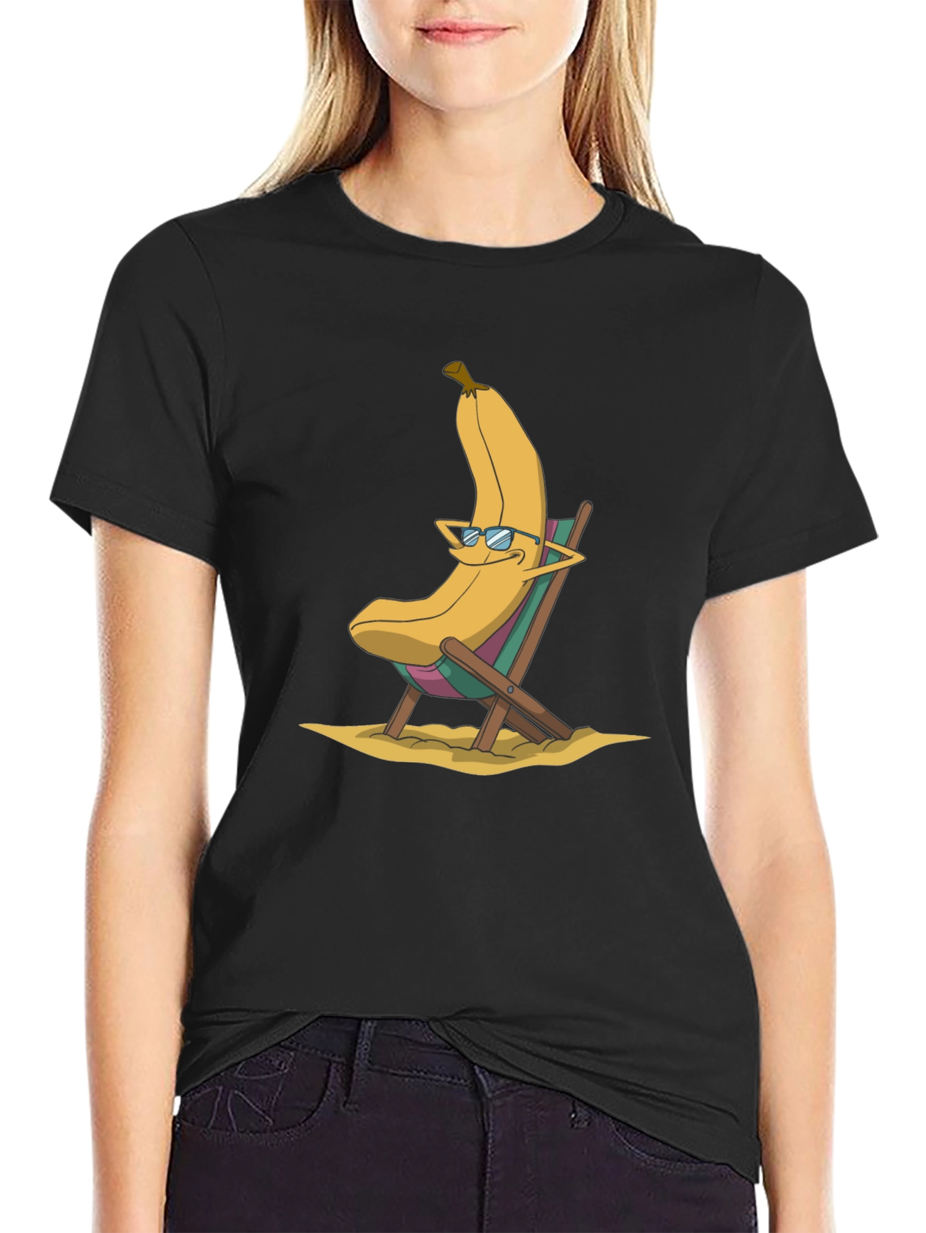 Banana Beach Relaxation T-Shirt - Cool Cartoon Design