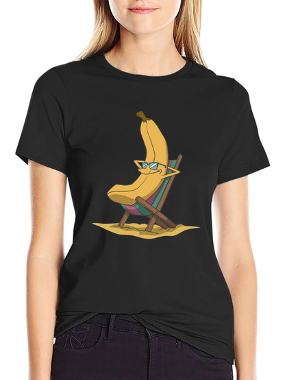 Banana Beach Relaxation T-Shirt - Cool Cartoon Design