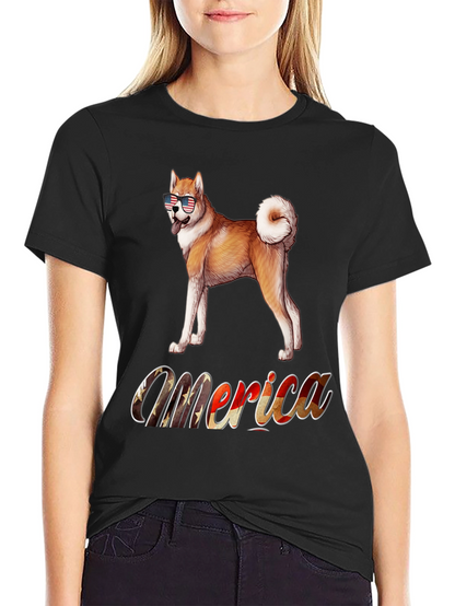 Patriotic Akita Merica T-Shirt