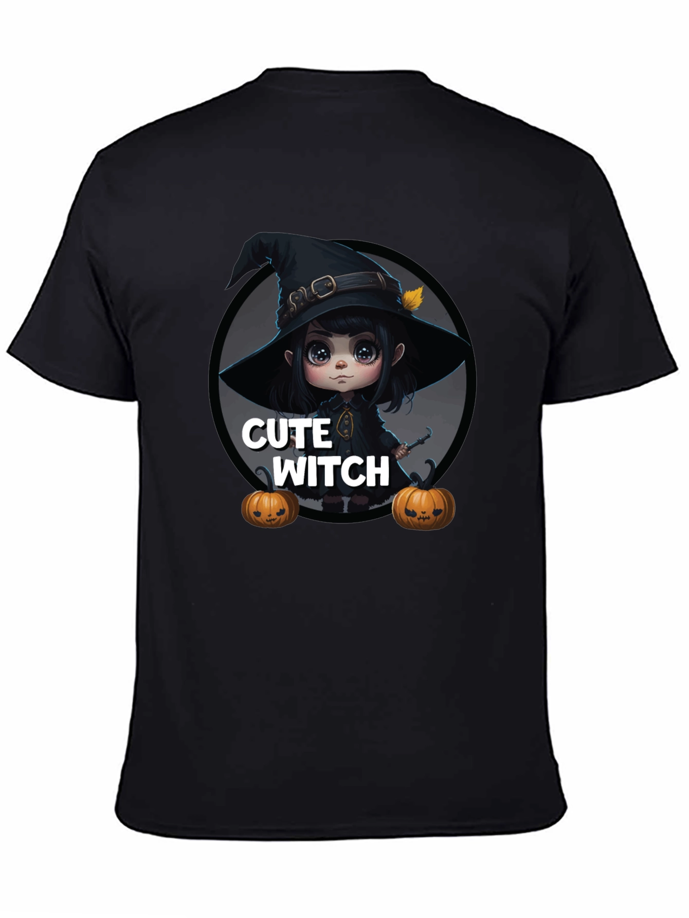 Cute Witch Graphic Tee - Halloween Apparel