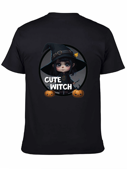 Cute Witch Graphic Tee - Halloween Apparel