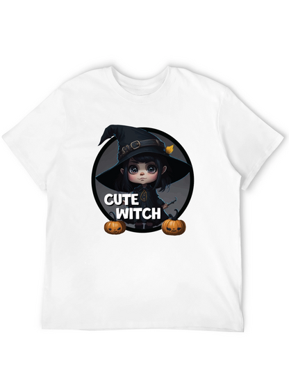 Cute Witch Graphic Tee - Halloween Apparel