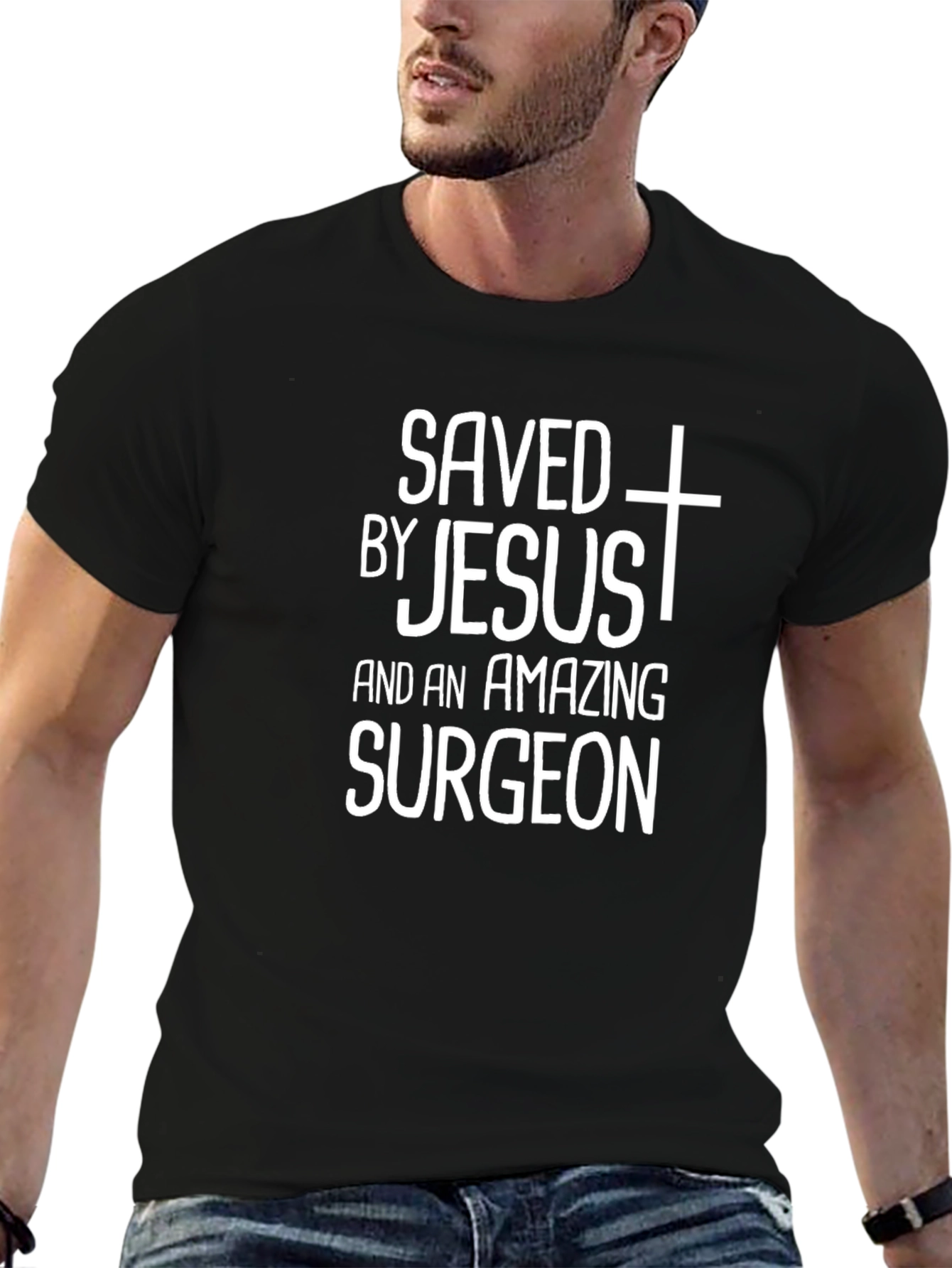 Saved By Jesus & Amazing Surgeon Graphic Tee