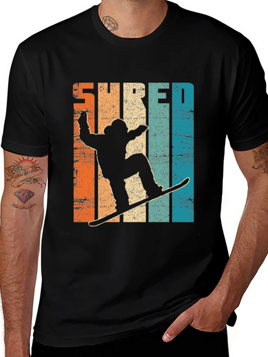 Shred Retro Snowboarder Graphic Tee - Cool Winter Style