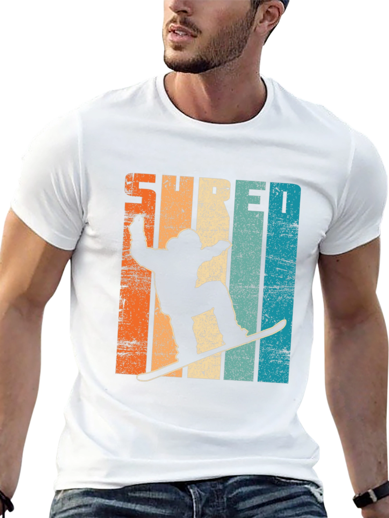 Shred Retro Snowboarder Graphic Tee - Cool Winter Style