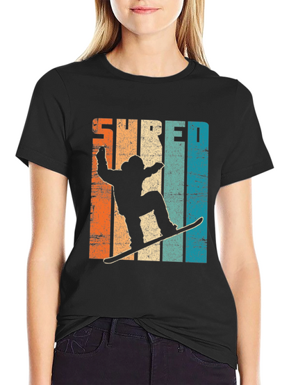 Shred Retro Snowboarder Graphic Tee - Cool Winter Style