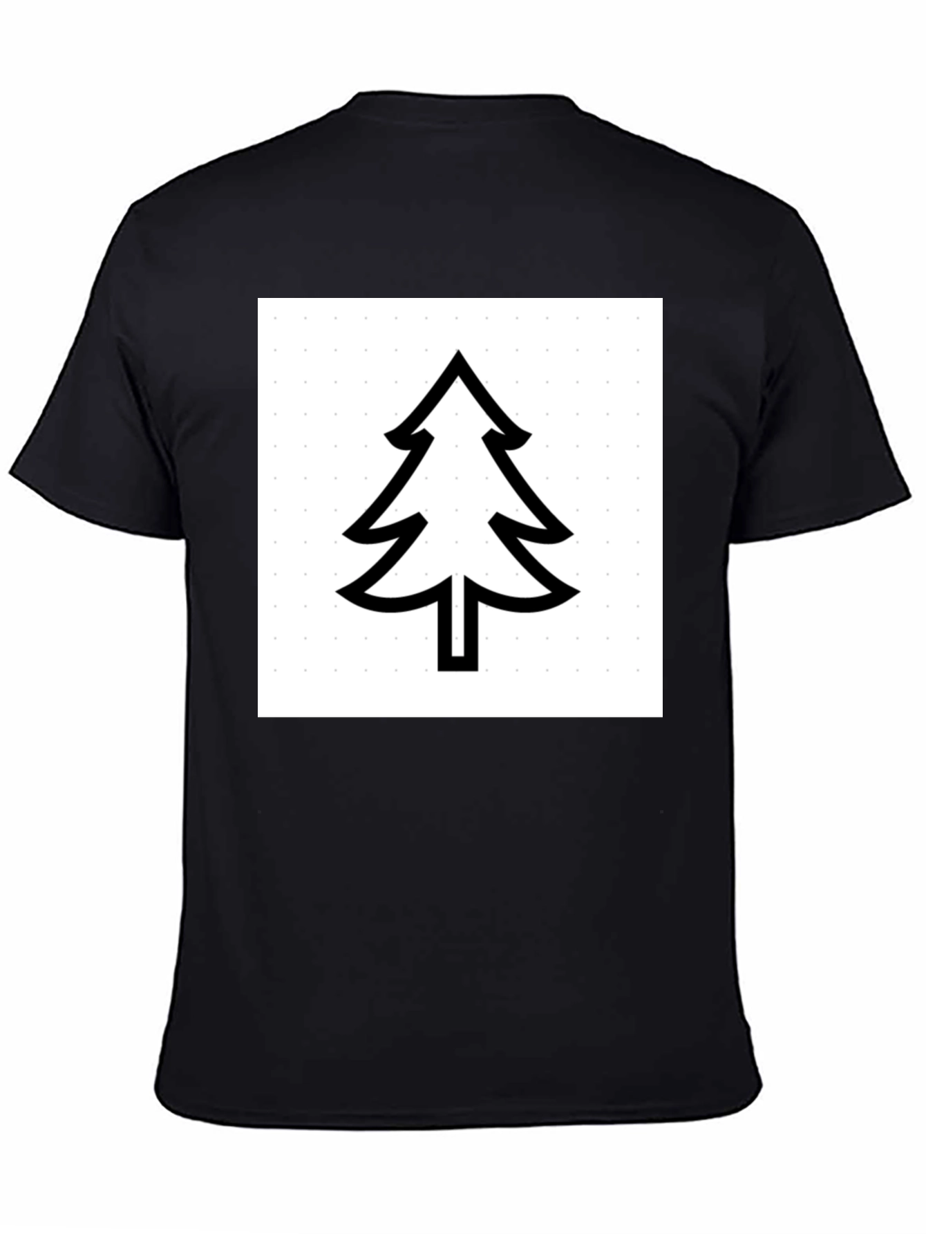 Modern Tree Graphic Tee - Black Cotton Comfort