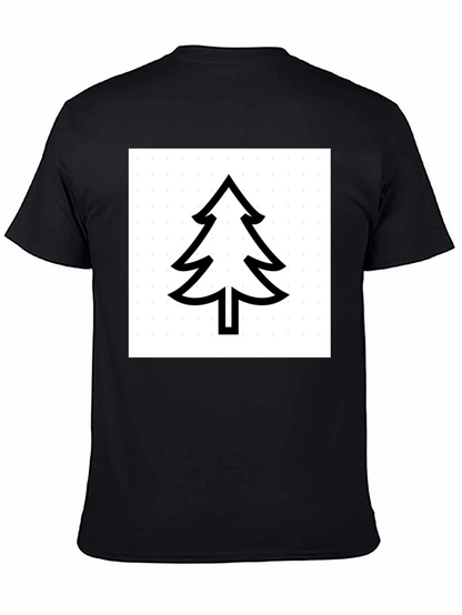 Modern Tree Graphic Tee - Black Cotton Comfort