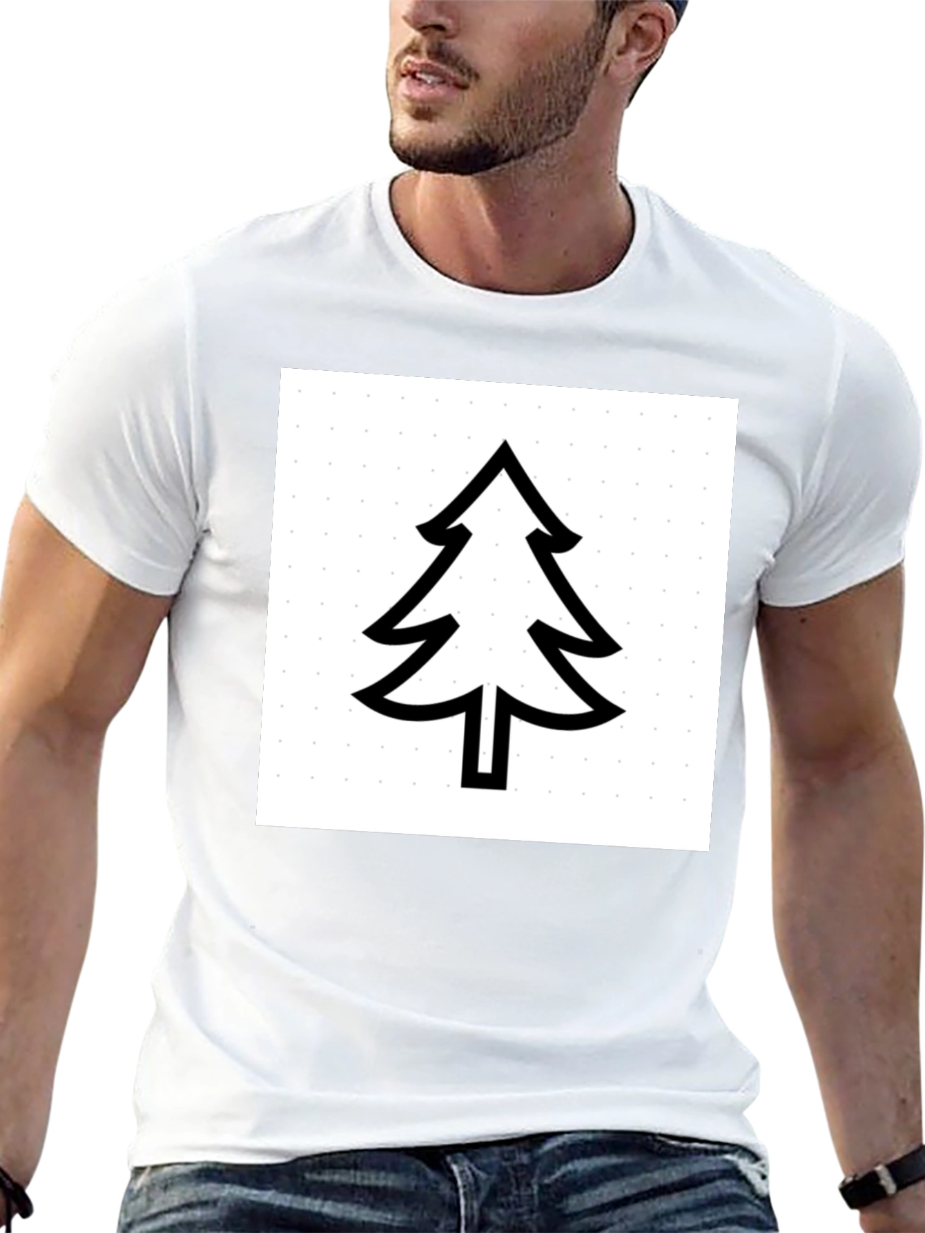 Modern Tree Graphic Tee - Black Cotton Comfort