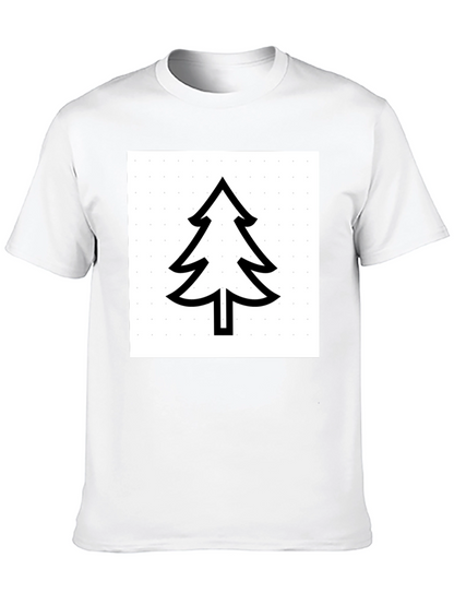Modern Tree Graphic Tee - Black Cotton Comfort