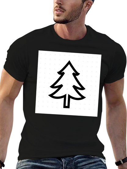 Modern Tree Graphic Tee - Black Cotton Comfort