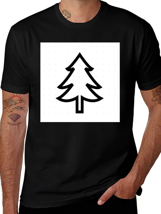 Modern Tree Graphic Tee - Black Cotton Comfort