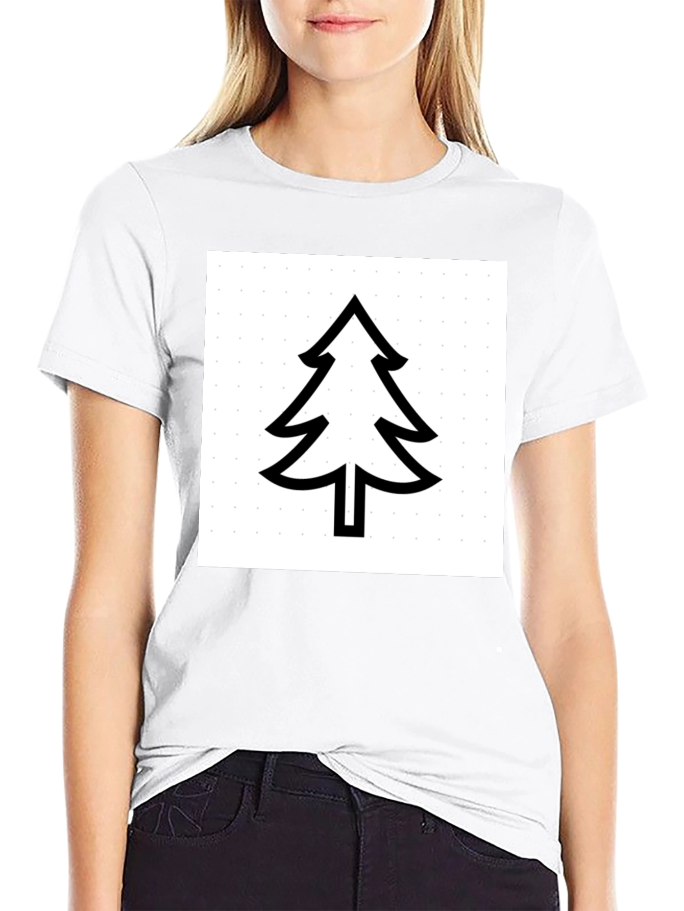 Modern Tree Graphic Tee - Black Cotton Comfort