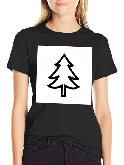 Modern Tree Graphic Tee - Black Cotton Comfort