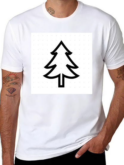 Modern Tree Graphic Tee - Black Cotton Comfort