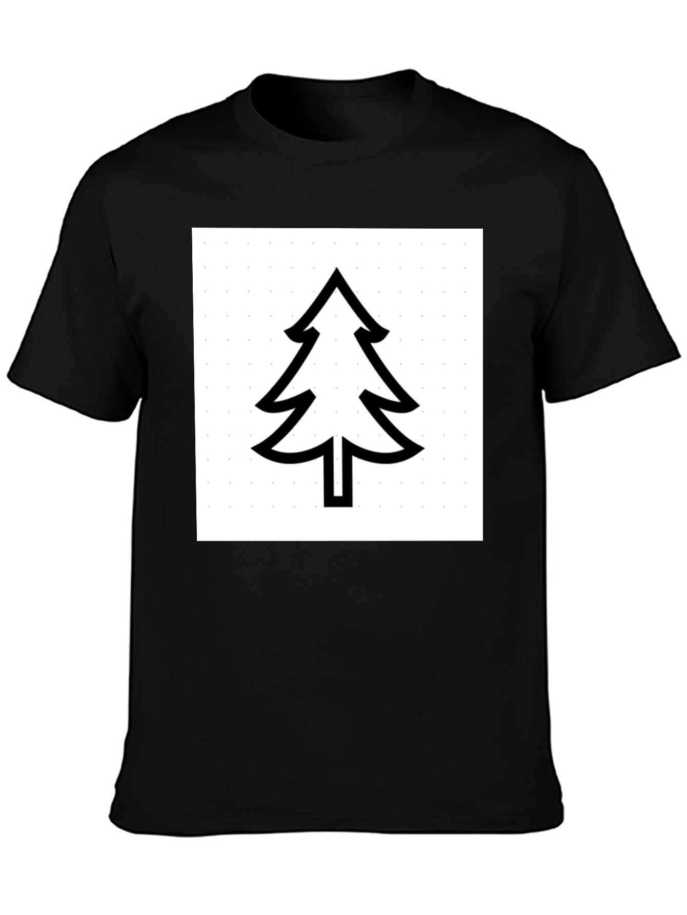 Modern Tree Graphic Tee - Black Cotton Comfort