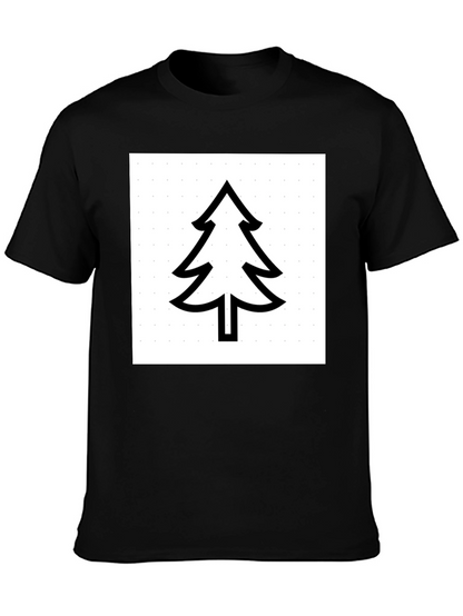 Modern Tree Graphic Tee - Black Cotton Comfort