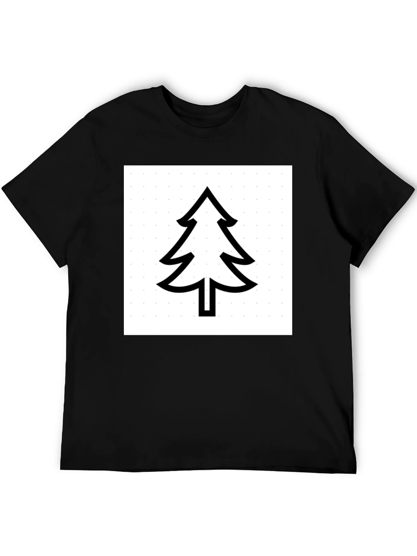 Modern Tree Graphic Tee - Black Cotton Comfort