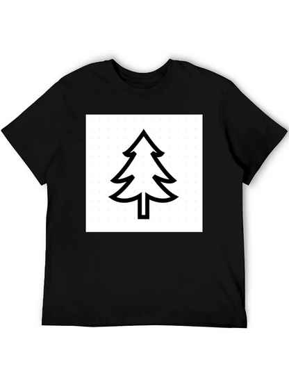 Modern Tree Graphic Tee - Black Cotton Comfort