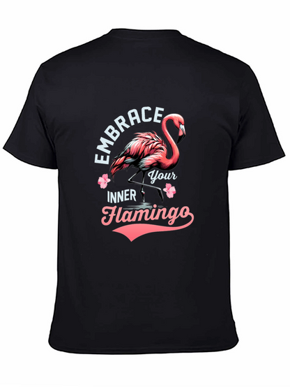 Embrace Your Inner Flamingo T-Shirt - Black Cotton Tee