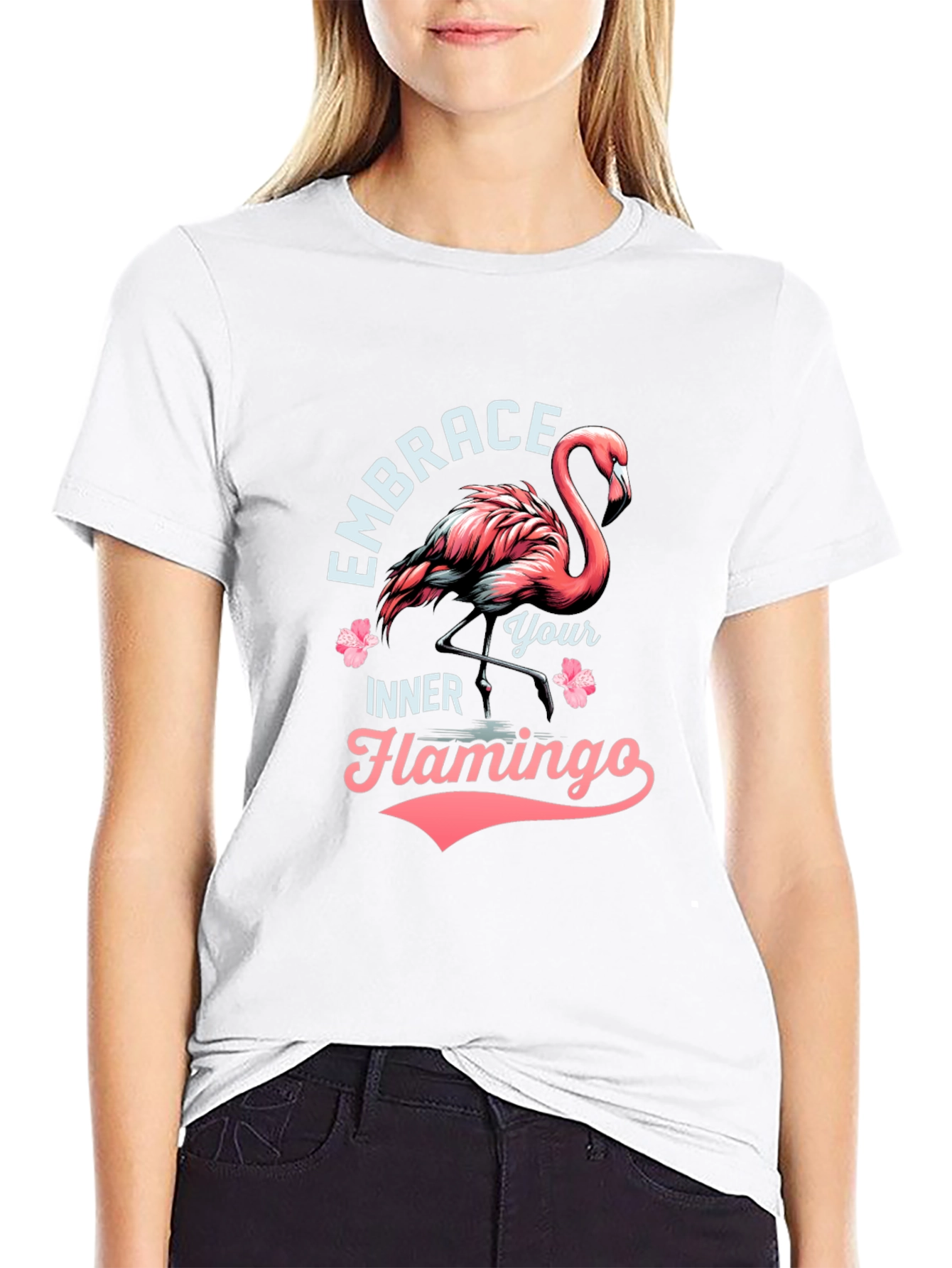 Embrace Your Inner Flamingo T-Shirt - Black Cotton Tee