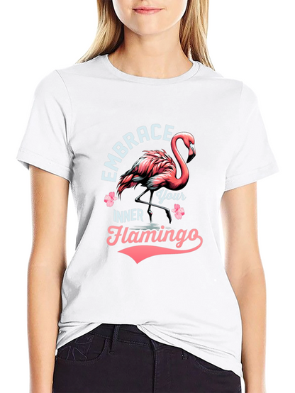 Embrace Your Inner Flamingo T-Shirt - Black Cotton Tee