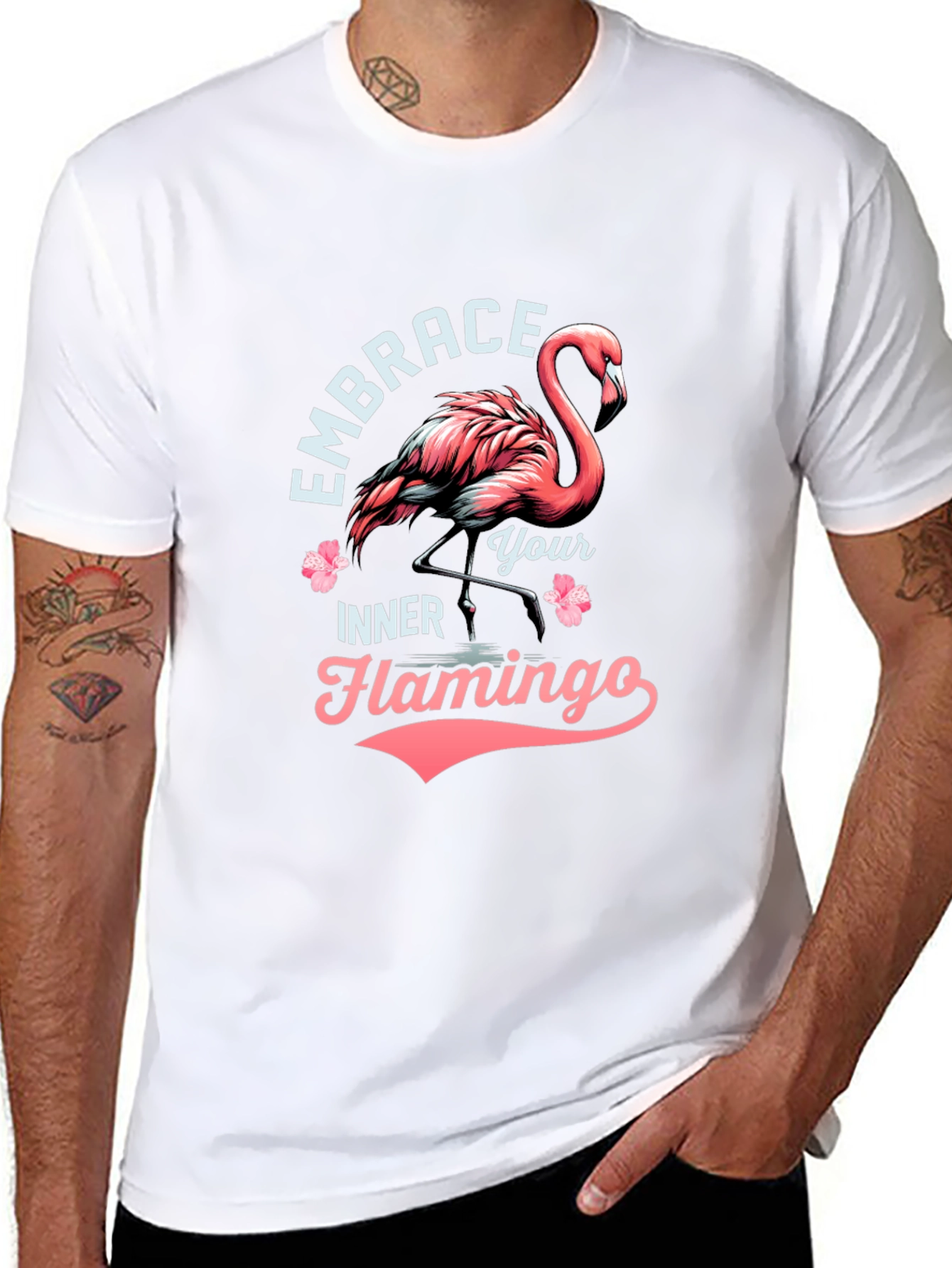 Embrace Your Inner Flamingo T-Shirt - Black Cotton Tee