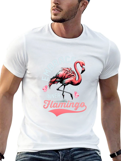 Embrace Your Inner Flamingo T-Shirt - Black Cotton Tee