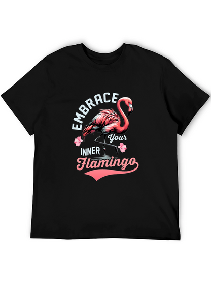 Embrace Your Inner Flamingo T-Shirt - Black Cotton Tee