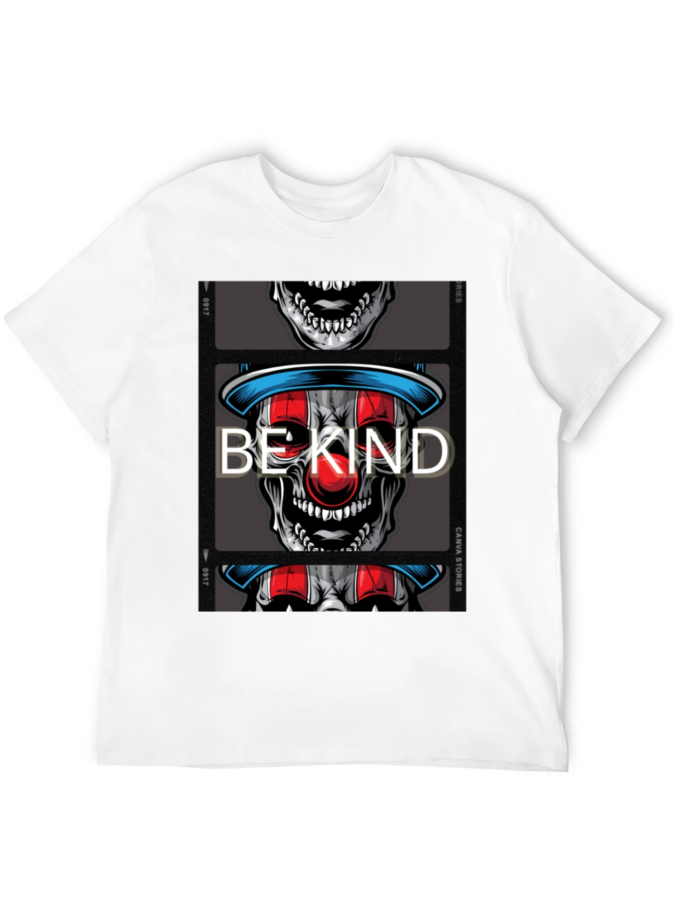 Be Kind Clown Skull Graphic T-Shirt