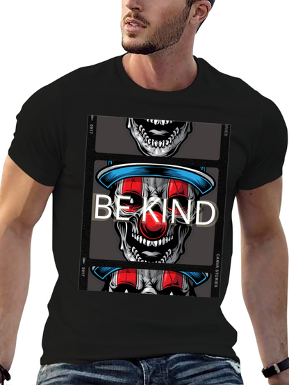 Be Kind Clown Skull Graphic T-Shirt