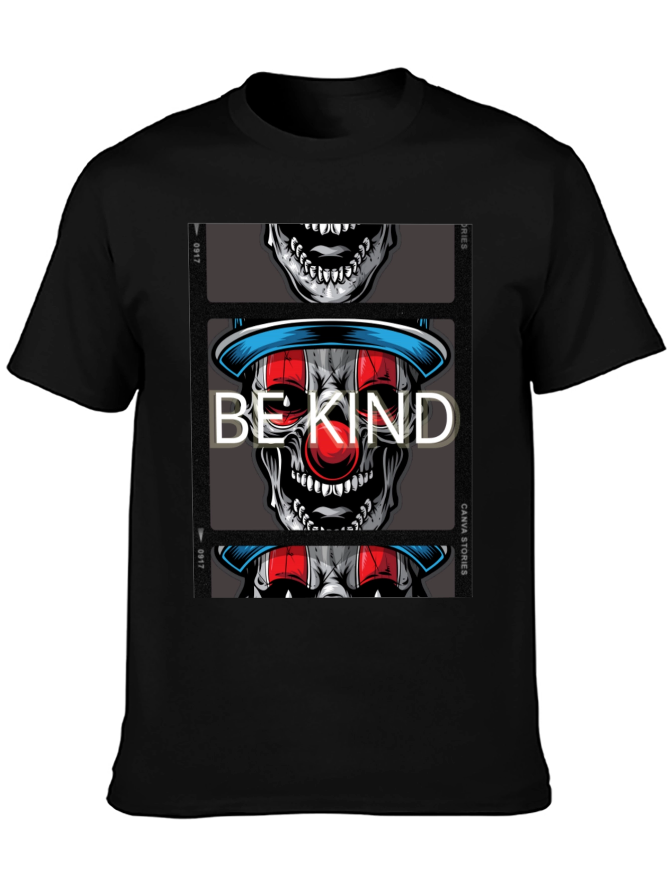 Be Kind Clown Skull Graphic T-Shirt
