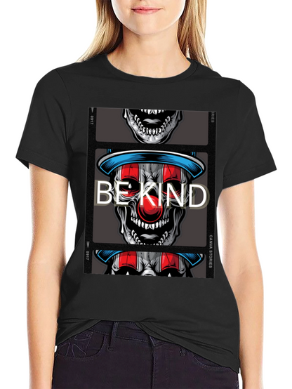 Be Kind Clown Skull Graphic T-Shirt