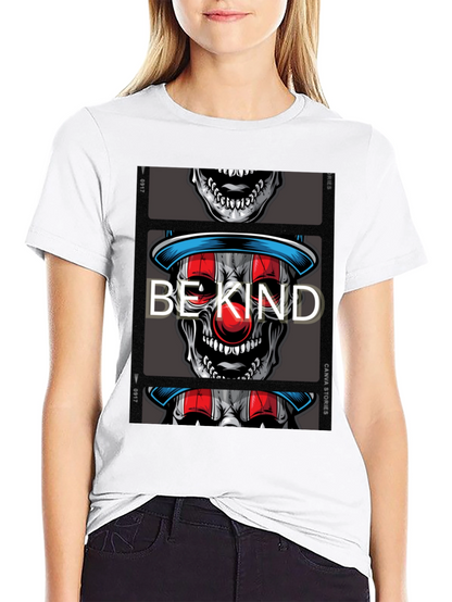 Be Kind Clown Skull Graphic T-Shirt