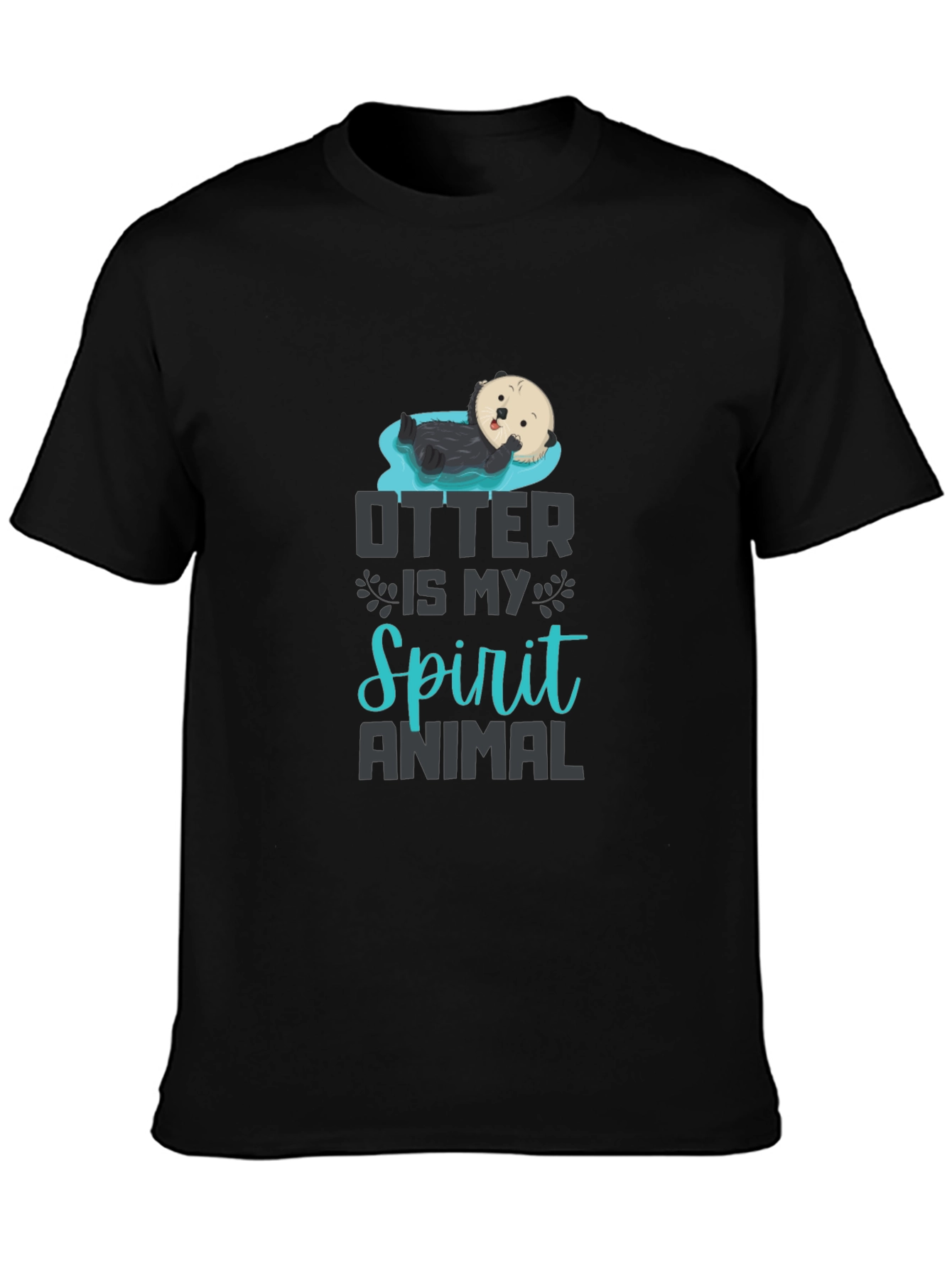 Otter Spirit Animal Graphic T-Shirt - Black