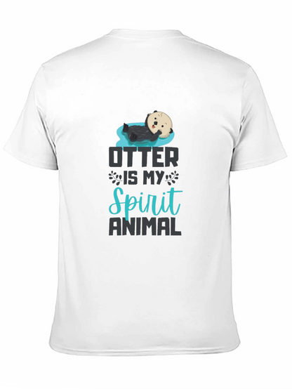 Otter Spirit Animal Graphic T-Shirt - Black