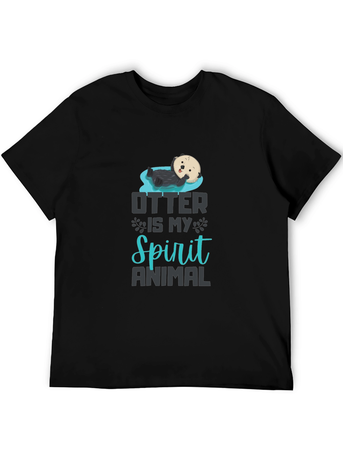Otter Spirit Animal Graphic T-Shirt - Black