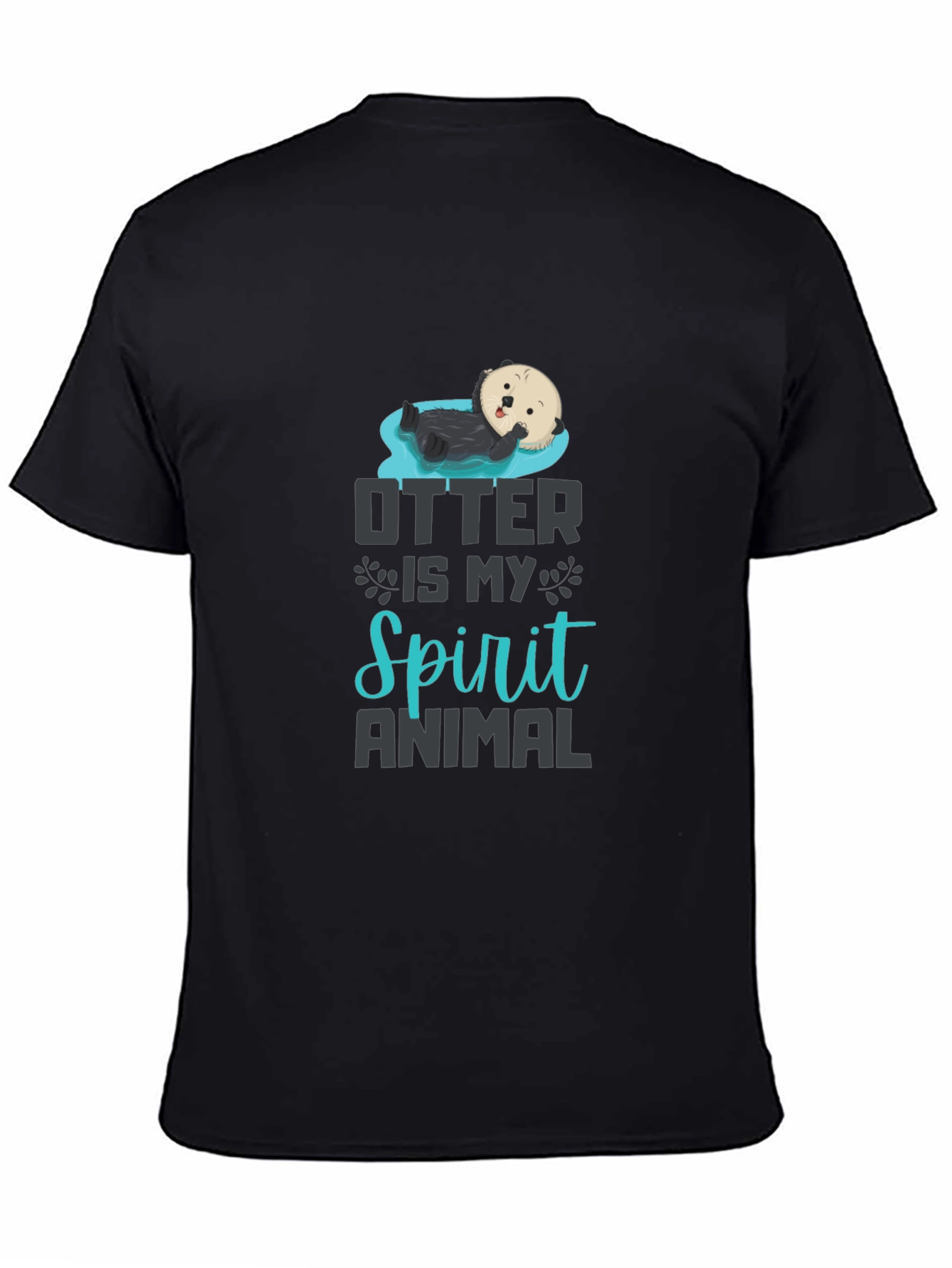 Otter Spirit Animal Graphic T-Shirt - Black