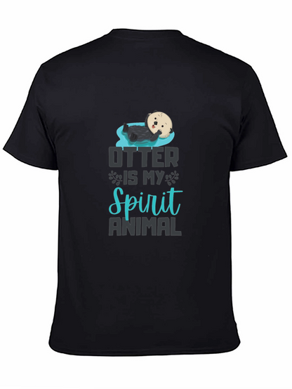 Otter Spirit Animal Graphic T-Shirt - Black
