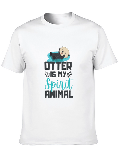 Otter Spirit Animal Graphic T-Shirt - Black
