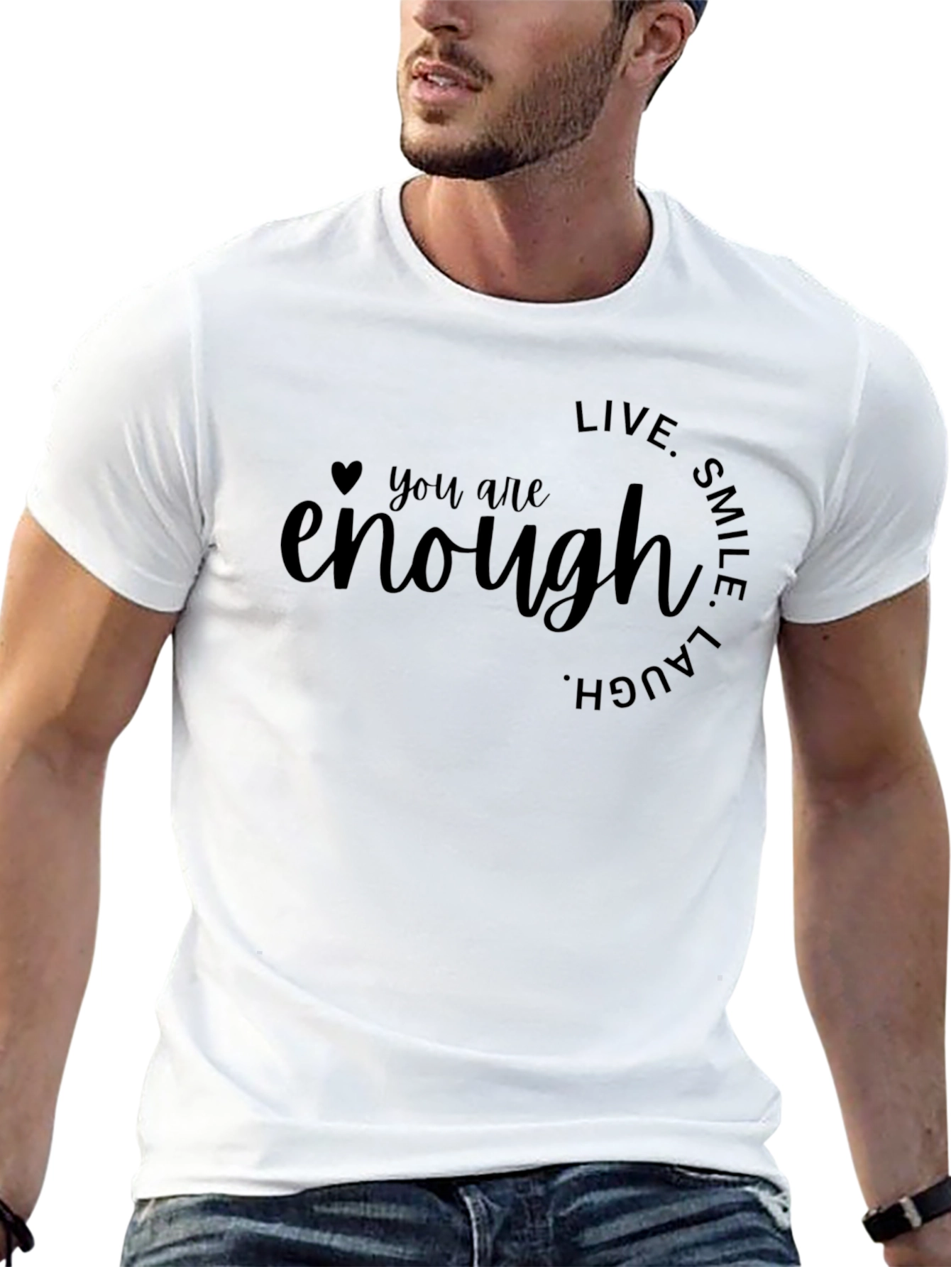 You Are Enough Graphic Tee - Inspirational Black T-Shirt