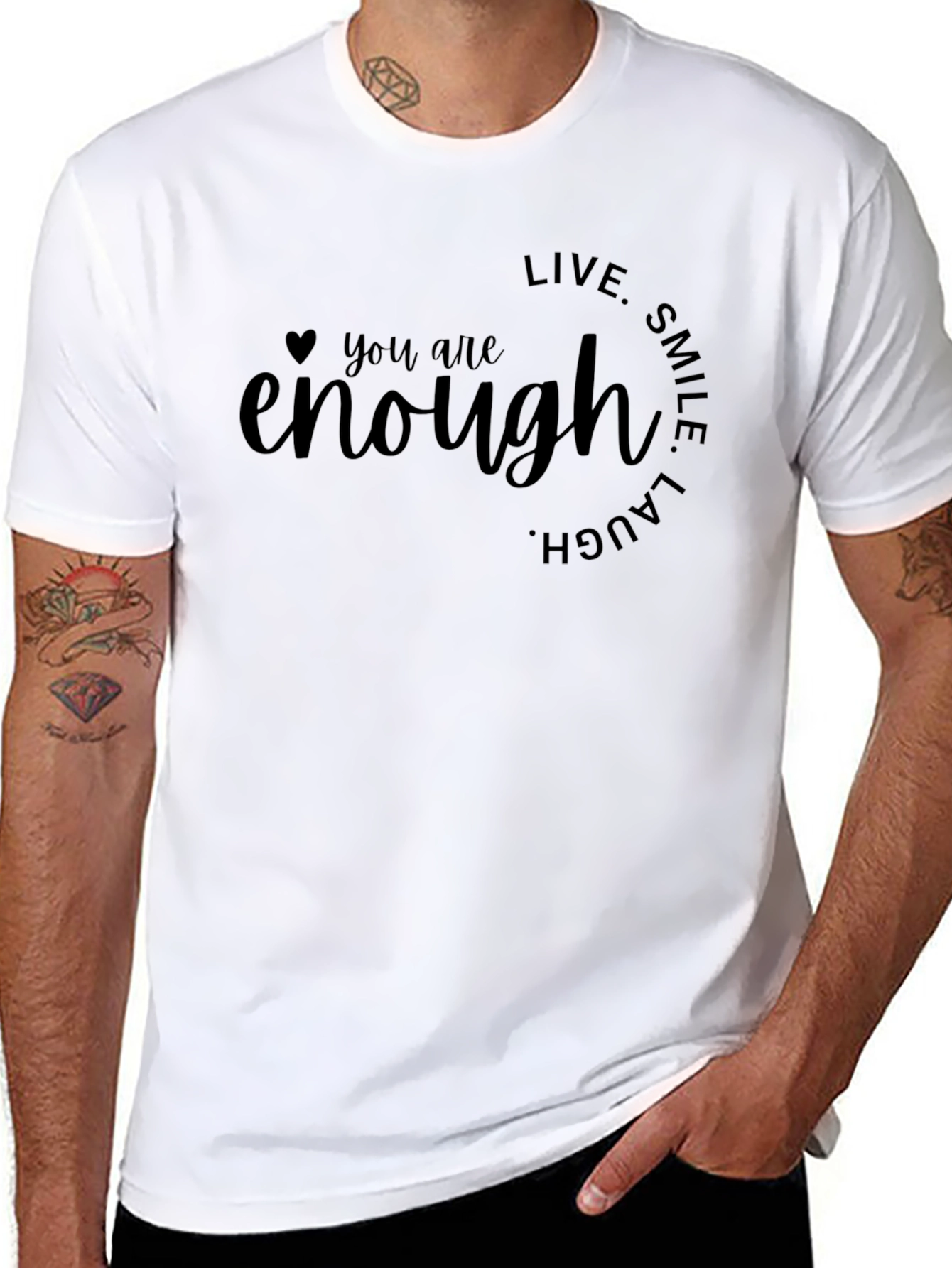You Are Enough Graphic Tee - Inspirational Black T-Shirt