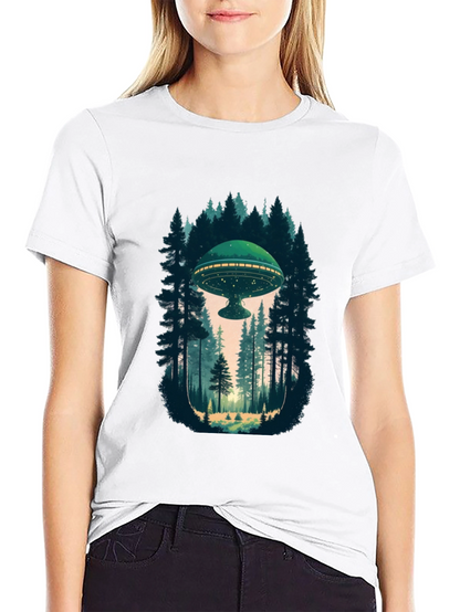 UFO in Forest Graphic Tee