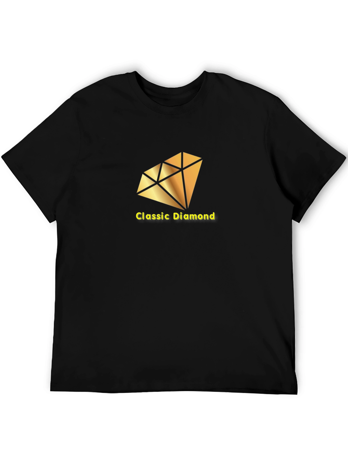 Classic Diamond Graphic Tee - Black Cotton T-Shirt